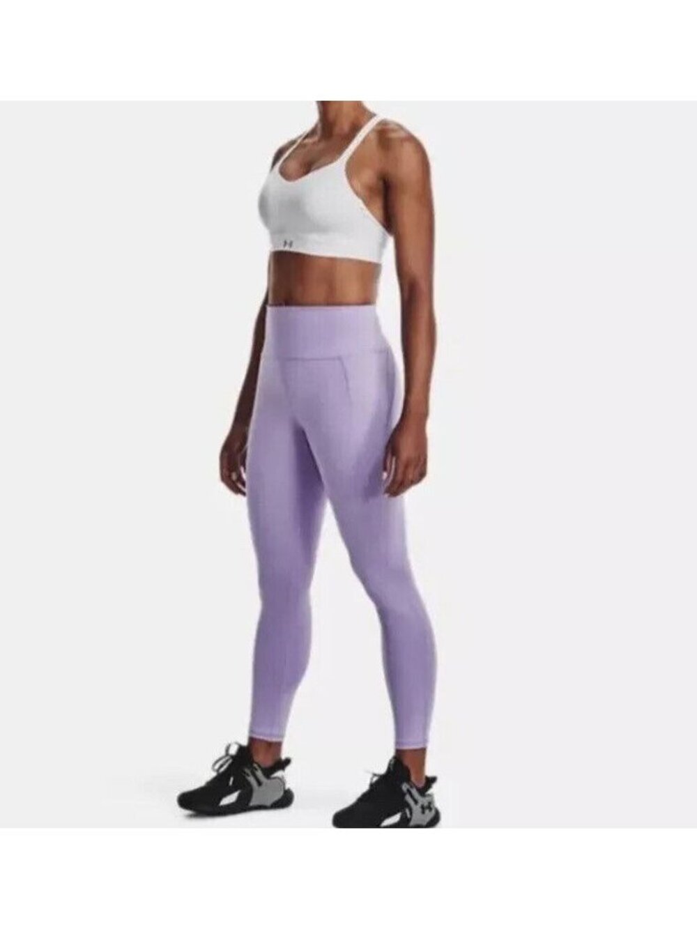 Under Armour Women Reflect Ankle Leggings High Waisted Waistband Size M Purple